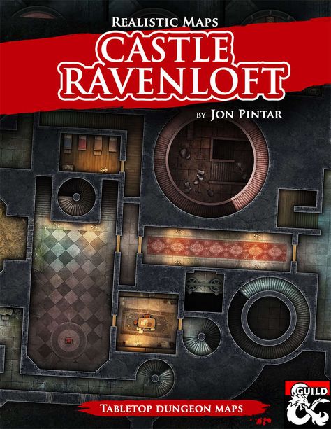 Castle Ravenloft - Realistic Maps - Dungeon Masters Guild | Dungeon Masters Guild Ravenloft Castle, Castle Ravenloft, Virtual Tabletop, Rpg Maps, Dungeon Maps, Dungeon Master, Castle, Map