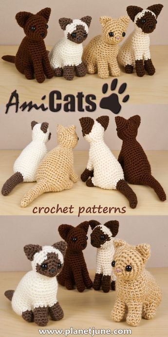 Himalayan Persian, Kat Haken, Crochet Cats, Crocheted Animals, Chat Crochet, Cat Patterns, Cat Crochet, Confection Au Crochet, Crochet Cat Pattern