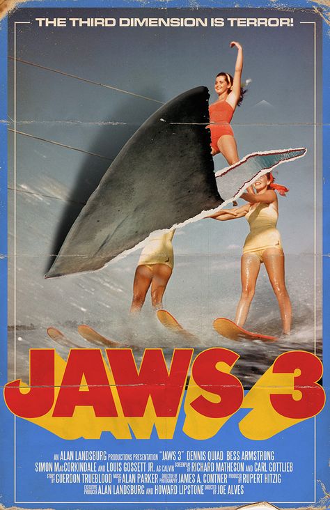 JAWS 3D Jaws Art, Shark Movies, 3d Posters, Jaws 3, Jaws Movie Poster, Jaws 2, Poster Grafico, Louis Gossett Jr, Monster Movie