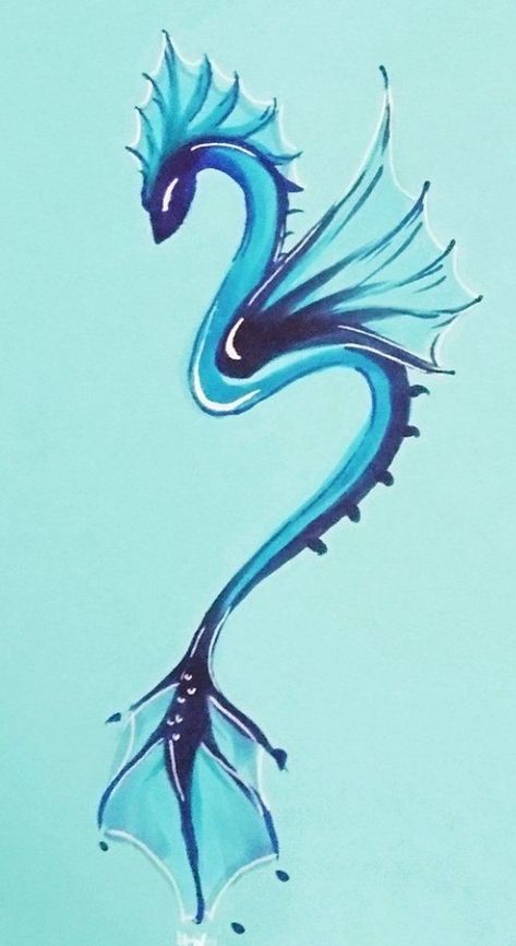 Water Dragon Design, Dragon Tail Drawing, Water Dragon Tattoo, Mythical Water Creatures, Mythical Creatures Drawings, Dragon Tattoos, Dragon Sketch, Water Dragon, Sea Dragon