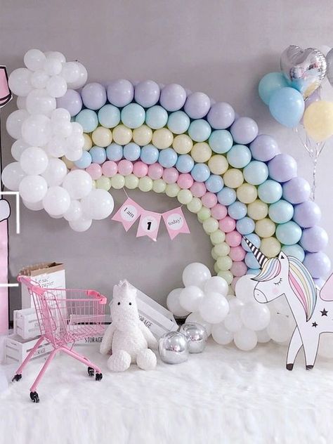 Birthday Party Paper Decorations, Candy Theme Birthday Party, Balloons Galore, 1st Birthday Girl Decorations, Balloons Decoration, Unicorn Themed Birthday Party, Balloons Decorations, Diy Balloon Decorations