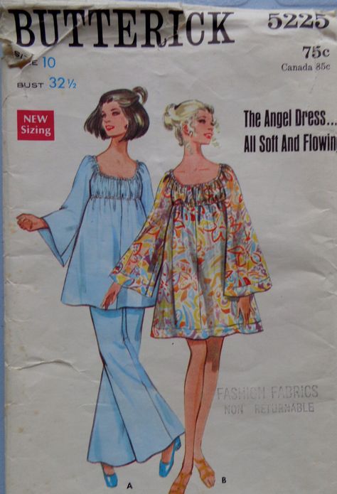 Vintage  Butterick 5225 sewing pattern (1960s) Wide Leg Pants Pattern, Patron Vintage, Wide Legged Pants, Pants Sewing, 60s And 70s Fashion, 1960's Fashion, Pants Sewing Pattern, Angel Dress, Butterick Sewing Pattern