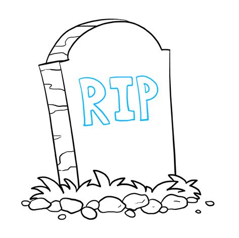 How to Draw a Tombstone - Really Easy Drawing Tutorial Rip Drawing Ideas Easy, Rip Drawing Ideas, Rip Drawing, Tombstone Drawing, Drawing Ideas Pencil, Tombstone Tattoo, Scenecore Art, Drawing Ideas Easy, Easy Drawing Tutorial