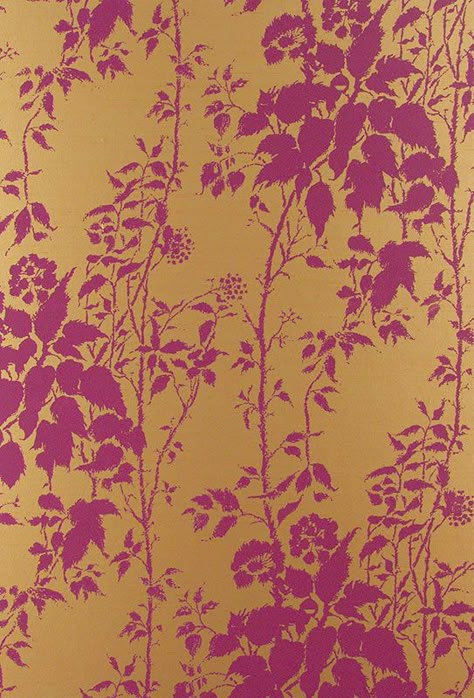 Florence Broadhurst - Floral 100 Damson Wallpaper Hanging Wallpaper, Rhythm Art, Florence Broadhurst, Parisian Decor, Floral Toile, Golden Texture, Desktop Wallpaper Pattern, Batik Art, Print Design Art