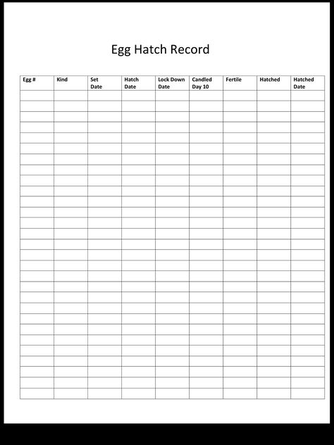 Egg Hatching Chart Egg Production Chart, Chicken Hacks, Egg Chart, Seed Inventory, Egg Candling, Egg Hatching, Chicken Brooder, Chicken Raising, Hatching Chickens