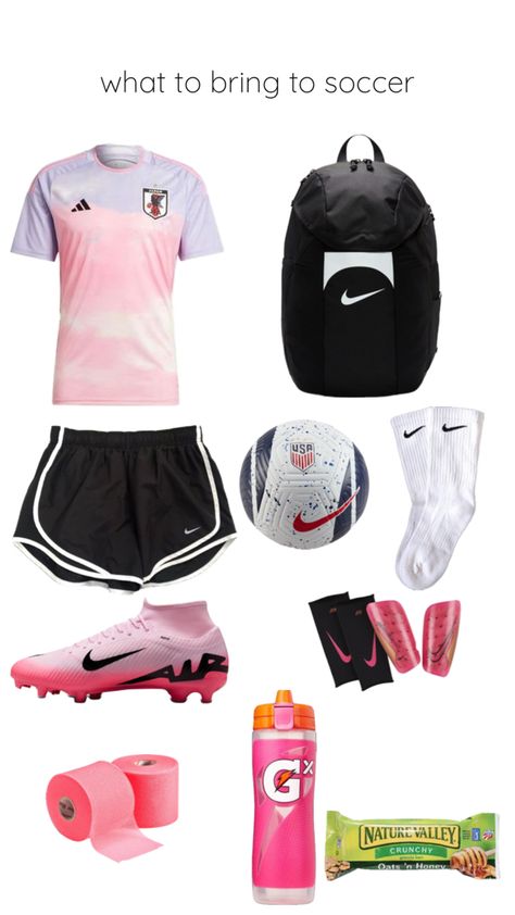 Soccer girl, pink soccer girl, what to bring in soccer bag, aesthetic pink, pretty soccer soccer necessities Soccer Girl Aesthetic, Aesthetic Soccer, Soccer Essentials, Soccer Bag, Oats And Honey, Usa Soccer, Bag Aesthetic, Soccer Girl, Aesthetic Pink