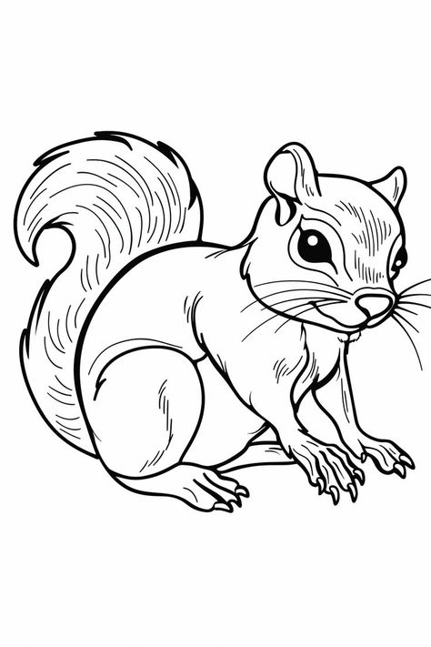 Squirrel coloring page for kids Squirrel Coloring Page, Exploring Nature, Explore Nature, Squirrels, Young Artist, Fun Learning, Coloring Pages For Kids, Free Printables, Coloring Pages