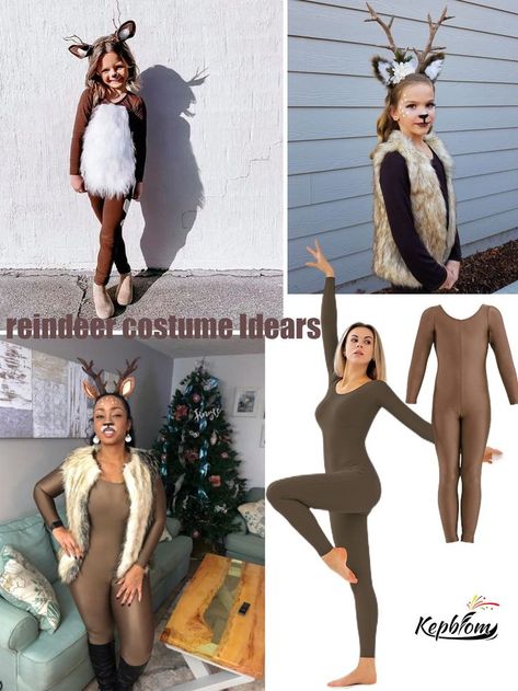 Reindeer Outfit Women, Reindeer Costume Women, Rave Party Ideas, Sven Costume, Christmas Looks Outfits, Christmas Reindeer Costume, Christmas Outfit Ideas For Women, Christmas Looks, Christmas Outfit Inspiration