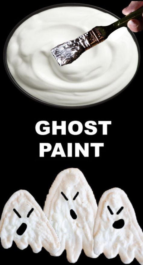 Icy-cold ghost paint recipe for kids #ghostpaint #ghostcraftsforkids #paintrecipeforkids #halloween Paint Ghost, Paint Activities, Halloween Experiments, Paint For Kids, Mess Free Painting, Blow Paint, Paint Recipe, Salt Painting, Bath Paint