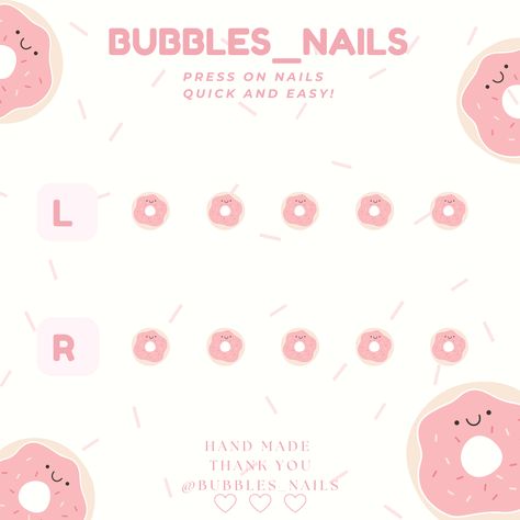 Press On Nail Display Cards, Press On Nails Card Design Ideas, Press On Nails Card Design, Press On Nails Card, Nail Chart, Jessica Core, Press On Nails Business, Nail Packaging, Nails Business