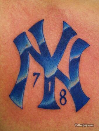 Like the blue New York Yankees Tattoo, Yankees Tattoo, Nyc Skyline Tattoo, Baseball Tattoo, David Tattoo, Baseball Tattoos, Tattoos Love, Gallery Tattoo, Crazy Tattoos