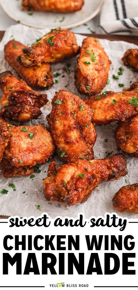 Chicken Wing Marinade Recipes Easy, Best Wing Marinade, Chicken Wings Marinade Overnight, Ways To Cook Chicken Wings, Best Chicken Wing Marinade, Air Fry Chicken Wings Recipe, Chicken Wing Marinade Baked, Easy Chicken Wings In The Oven, Chicken Wing Marinade Recipes