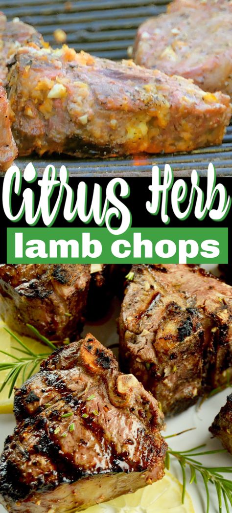 Lamb Loin Chop Recipes, Grilled Lamb Chop Recipes, Bbq Lamb, Lamb Loin Chops, Lamb Loin, Marinated Lamb, Grilled Lamb Chops, Lamb Chop Recipes, Thyme Recipes