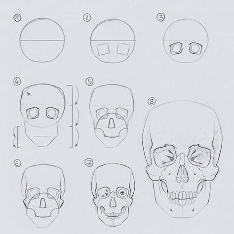 Skull Art Anatomy, Skeleton Sketch Simple How To Draw, Easy Skull Drawing Step By Step, Skull Step By Step Drawing, Skull Drawing Tutorial Step By Step, How To Draw A Skull Step By Step Easy, Skull Drawing Step By Step, Gregor Kari, Skull Drawing Tutorial