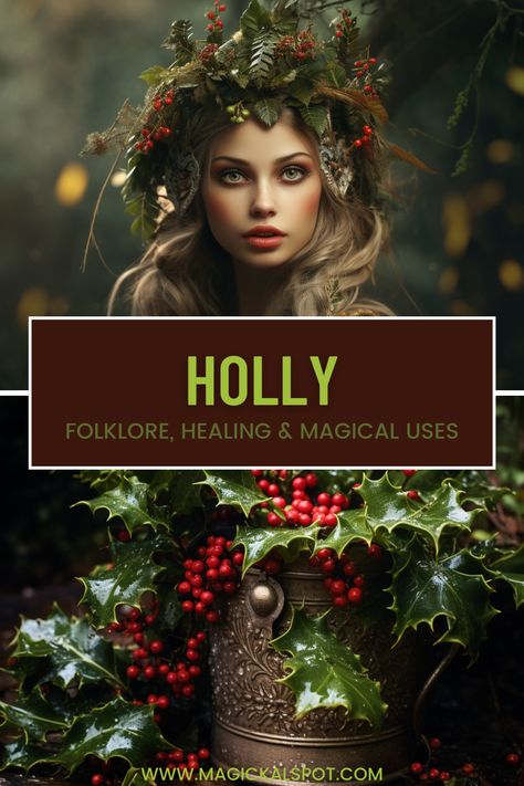 Explore the mystical world of holly! Dive into ancient folklore, uncover its healing properties, and learn about its magical uses. This article provides a unique insight into the cultural and medicinal significance of this fascinating plant. Click to discover more! 🌿 #Holly #Folklore #Healing #Magic Mistletoe Magical Properties, Herb Preservation, The Holly King, Plant Symbolism, Herbal Grimoire, Cleansing Spells, Yule Traditions, Leaves Meaning, Holly King