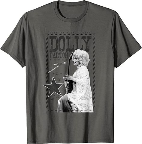 Amazon.com: Dolly Parton Nashville Fits, Dolly Parton T Shirt, Western Graphic Tees, Company Shirts, Cute Graphic Tees, T Shirt Image, Country Shirts, Country Concert, Grey T Shirt