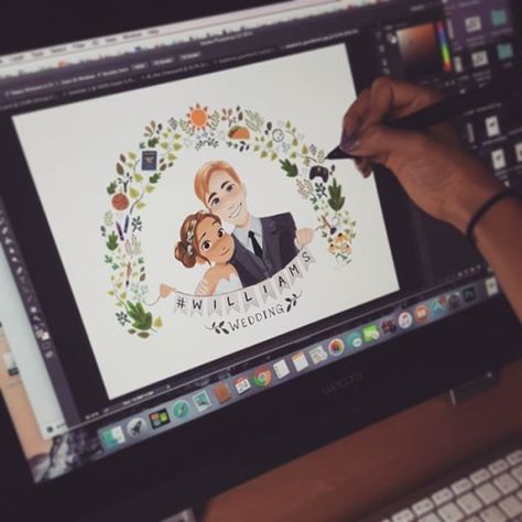 Custom Wedding Illustration, Cartoon Wedding Invitations, Donna Lee, Illustrated Wedding Invitations, Unique Wedding Cards, Custom Portrait Illustration, Digital Invitations Wedding, Bigger Picture, 카드 디자인