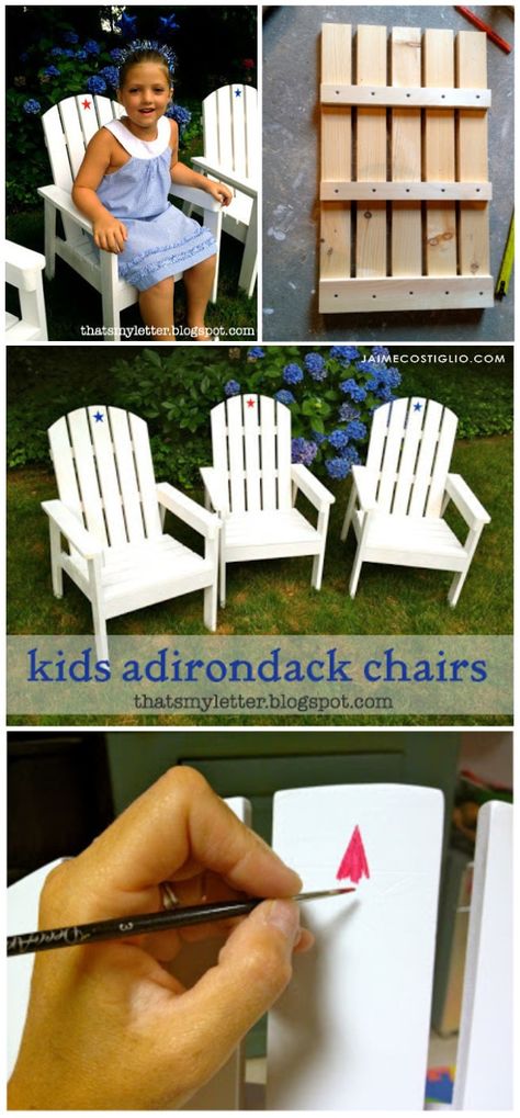 Diy Furniture On A Budget, Diy Folding Adirondack Chair Plans, Giant Adirondack Chair Plans, Folding Adirondack Chair Plans Free, Grandpa Adirondack Chair Plans Free, Diy Kids Chair, Painting Kids Furniture, Backyard Accessories, Kids Adirondack Chair