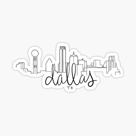 Dallas Tx Skyline, Tx Tattoo, Velvet Elvis, Texas Logo, Skyline Drawing, Astros Game, Texas Stickers, Dallas Skyline, High Horse