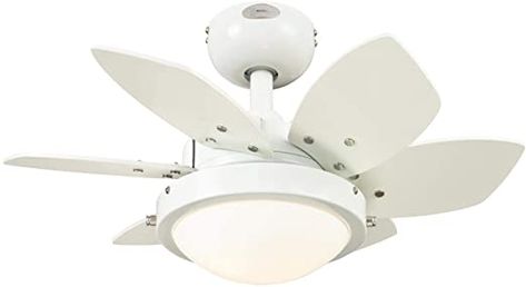 Westinghouse Lighting 7224700 Quince Indoor Ceiling Fan with Light, 24 Inch, White - - Amazon.com Ceiling Fan Light Kit, Ceiling Fan Blades, White Ceiling Fan, Contemporary Ceiling Fans, Flush Mount Ceiling Fan, Dimmable Led Lights, White Ceiling, Fan With Light, Led Ceiling Fan