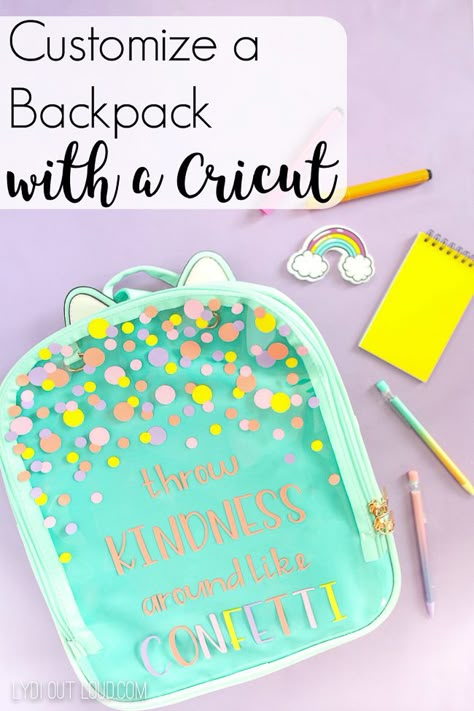 Customize a backpack with a Cricut and permanent vinyl for back to school! Your children are sure to love this diy backpack that you can personalize just for them. Easy to make and unique so they stand out in a crowd. #backtoschool #schooldays #cricut #diybackpack #school @lydioutloud Customized Backpack, Backpack Diy, All Pins, Free Cricut, Custom Backpack, Diy Backpack, Cricut Tips, Important Message, Work Diy