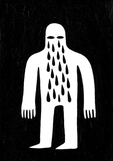 Crying Man | by Jack Teagle Illustrations Tears, Black And White Monster, Jack Teagle, Darkness Illustration, Dark Illustration, Tears Art, Illustrative Art, Arte Doodle, Dark Paint