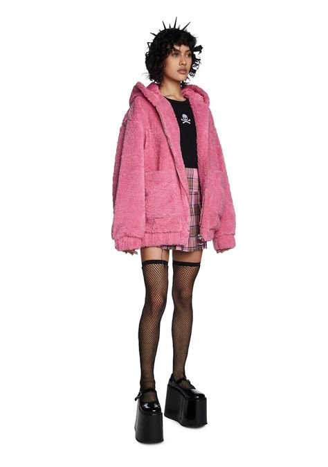 Dolls Kill Best Sellers Product Items Mood Grunge, Faux Fur Outfit, 90s Platform Shoes, Grunge Clothing, Lace Up Leggings, Pink Doll, Pride Outfit, Teddy Coat, Current Mood