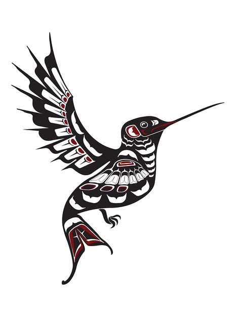 Native American Hummingbird Tattoo, Pacific Northwest Tattoo, Pacific Northwest Flowers, Formline Art, Island Tattoo, Mexican Art Tattoos, Native American Tattoos, Native Tattoos, Native Artwork