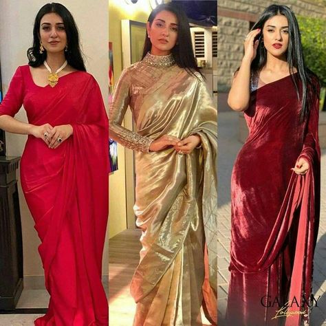 Plain Sarees, Hyderabadi Jewelry, Sara Khan, Sarah Khan, Sarees For Girls, Indian Wedding Fashion, Saree Wearing Styles, Pakistani Actors, Desi Wedding Dresses