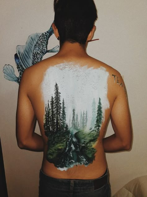 Painting On Back Boyfriend, Body Painting Men, Leg Painting, Leg Art, Tasteful Tattoos, Art Quotes Inspirational, Wood Painting Art, Back Painting, Ap Art