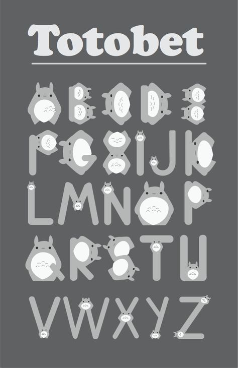 Alphabet Totoro Studio Ghibli Font, Aesthetic Fonts Alphabet, Friendship Art, Journal Fonts, Ghibli Artwork, Food Logo Design, Baby Boy Room Nursery, Graphic Projects, Kitty Drawing