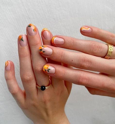 Orange Fruit Nails, Fruit Nails, Casual Nails, Orange Fruit, Nails Inspiration, Nail Ideas, Nail Inspo, Nail Designs, Nail Art