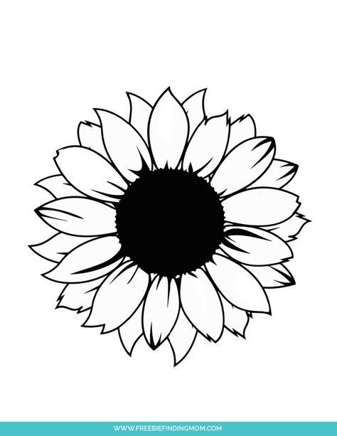 3 Free Printable Sunflower Stencils (Template PDFs) - Freebie Finding Mom Free Drawing Templates, Beading Templates Native, Sunflower Template Free Printable, Tattoo Template Printables, Sunflower Tattoo Stencil, Sunflower Stencils, Sunflower Outline, Free Stencils Printables Templates, Printable Sunflower