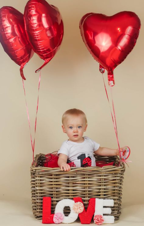 Love Bug Birthday, Valentines Baby Photoshoot, Valentines Baby Photos, Birthday Party Photoshoot, Baby Holiday Photos, Bug Birthday Party, Fireplace Tv Wall Decor, Valentine Mini Session, Baby Milestones Pictures