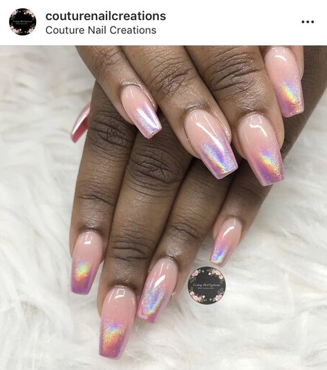 Irridecent Design Nails, Nail Glam, Design Nails, Hair Skin Nails, Holographic Nails, Classy Nails, Nail Inspiration, Nails Nails, Hair Skin