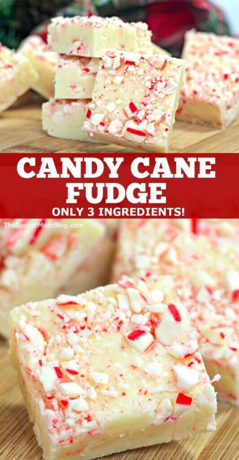 White Chocolate Peppermint Fudge, Candy Cane Fudge, Chocolate Peppermint Fudge, Peppermint Fudge Recipe, Peppermint Fudge, Homemade Fudge Recipes, White Chocolate Peppermint, Best Christmas Desserts, Christmas Fudge