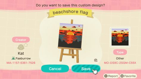 Acnh Sun Flag Design, Animal Crossing Paths Codes, Animal Crossing Coastal, Animal Crossing Frog, Acnh Painting, Acnh Rural Japanese, Acnh Flags, Animal Crossing Flag Designs, Campsite Acnh