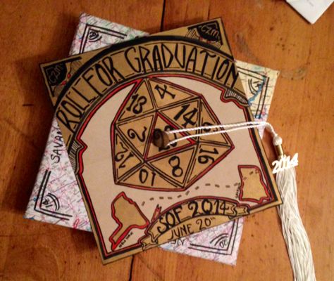 Disney Grad Caps, College Grad Cap Ideas, Grad Cap Decorated, Graduation Cap Decoration Diy, High School Graduation Cap, Grad Cap Designs, Rpg Ideas, Cap Decoration, Grad Caps