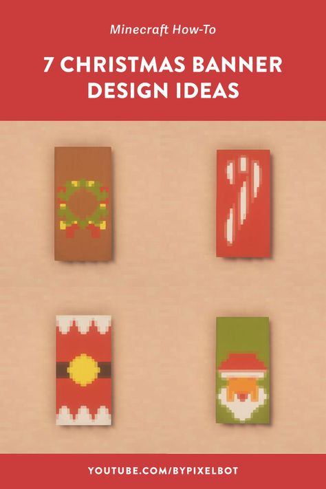 7 Minecraft Christmas Banner Designs That’ll Add Cheer to Your Survival World Minecraft Christmas Banner, Minecraft Christmas Tree, Crismas Tree, Minecraft Banner Patterns, Minecraft Banner Designs, Minecraft Banners, Minecraft Christmas, Christmas World, Banner Designs