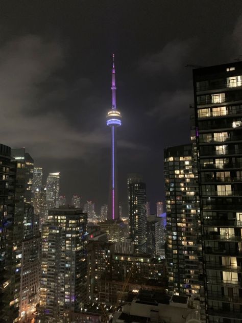 Apartment Aesthetic Toronto, Condo City View Night, Toronto Condo View, Toronto City Night, Condo Aesthetic Night, Downtown Toronto Aesthetic Night, Toronto Aesthetic Apartment, Toronto Downtown Night, Toronto Story Instagram