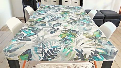 Easy To Sew Fitted Tablecloth Table Cover Diy, Free Apron Pattern, How To Make A Roman Blind, Diy Tablecloth, Laminated Cotton Fabric, Fitted Table Cover, Fitted Tablecloths, Household Sewing, Mesa Exterior