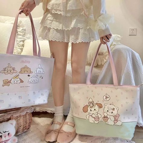 ﾟ☁︎｡ Kawaii tote bag ﾟ☾ ﾟ Price- 1250 + international shipping Shop from link in bio Takes 4-7 weeks to deliver once preorders submitted . . . . . . #coquette #bow #bowseason #koreanfashion #top #imported Kawaii Handbags, Women Cartoon, Bag Cartoon, Commuter Bag, Student Fashion, Zipped Bag, Casual Tote, Types Of Bag, Handbags For Women