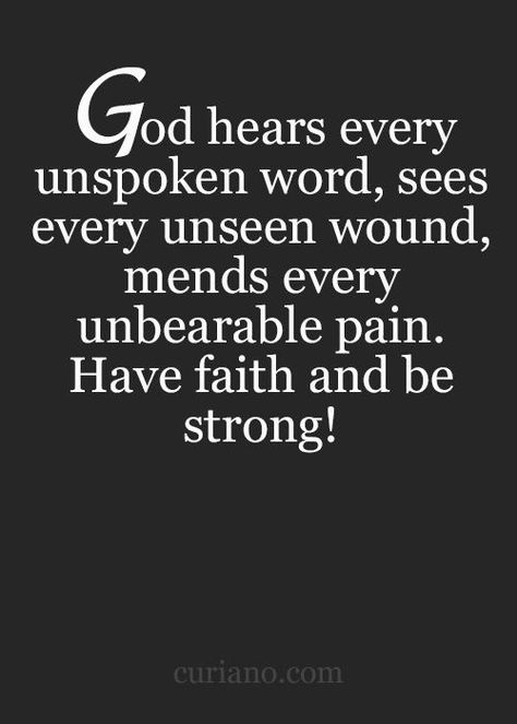 God hears, God sees, God knows. Be still my heart. Quotes About Strength And Love, Unspoken Words, Love Truths, Super Quotes, Ideas Quotes, Be Strong, Prayer Quotes, Have Faith, Religious Quotes