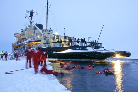 Sampo Icebreaker - Kemi, Finland Kemi Finland, Ice Swimming, Icebreakers, Ice Breaker, Tug Boats, Ice Breakers, Cruise Ship, Sailing Ships, Finland