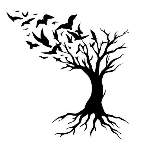 Calming Images, Tree Tattoo Designs, Tree Of Life Tattoo, Side Tattoos, Wood Burning Patterns, Wood Burning Art, Bird Tree, Tree Silhouette, Tree Tattoo