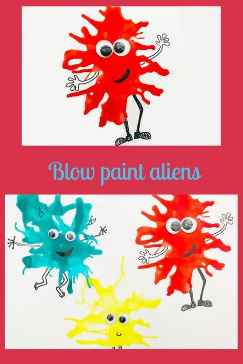 Incredibly easy to do and fun to create these different alien characters. Toddlers and young children alike will enjoy this fun kids craft. Alien Art Preschool, Easy Space Crafts For Preschool, Alien Crafts For Toddlers, Alien Activities Preschool, Alien Crafts Preschool, Alien Art For Kids, Alien Activities For Kids, Painting Crafts For Preschoolers, Space Arts And Crafts For Kids