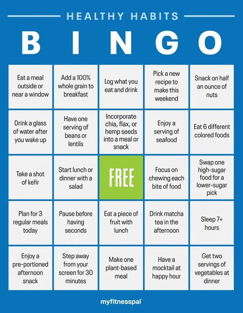 Healthy Habits Bingo Challenge | Weight Loss | MyFitnessPal Bingo Ideas, Healthy Habits Challenge, Bingo Challenge, Wellness Challenge, Fitness Pal, Family Wellness, My Fitness Pal, Basic Facts, Makeup Quotes