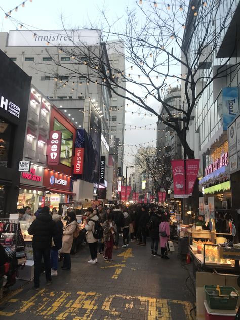 Myeongdong food street Korea Photography, South Korea Photography, Food Street, Street Outfit, South Korean, Street Food, South Korea, Street View, Photography