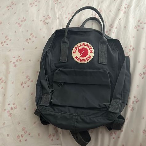 Mini fjallraven kanken mini backpack in color graphite Small Kanken Backpack, Fjallraven Mini Backpack, Kanken Graphite, Fjallraven Mini, Fjallraven Kanken Mini, Thrift Wishlist, Kanken Mini, Saved Pins, Small Backpack