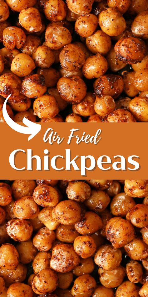 Air Fry Chick Pea Recipes, Fried Chickpea Salad, Air Fried Chickpeas Weight Watchers, Air Fried Chickpea Recipes, Air Fried Chic Peas, Fried Chick Peas Air Fryer, Chickpea In Airfryer, Chic Peas Air Fryer, Air Fry Chic Peas